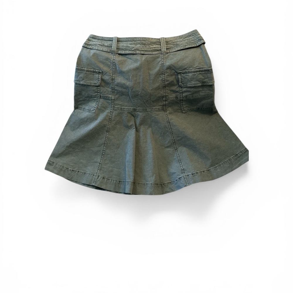 Olive Green Cargo Utility Mini Skirt Flared Hem with Pockets - Size 6